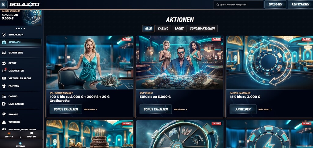 Golazzo Casino DE -Aktionen