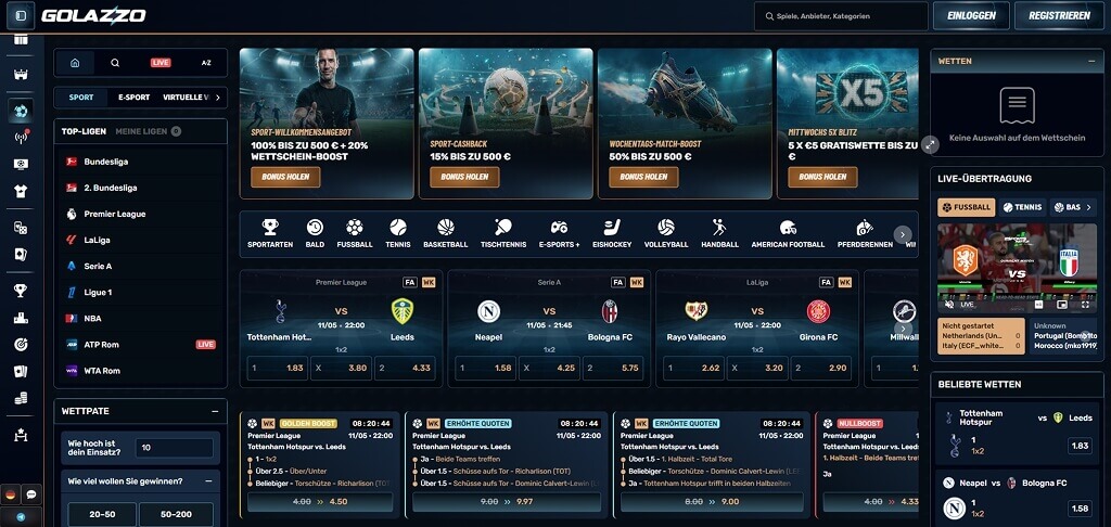 Golazzo Casino DE Sportwetten